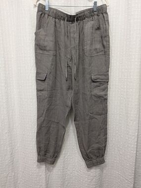 Women’s Elastic Cargo Jogger Pants - Gray Size Large